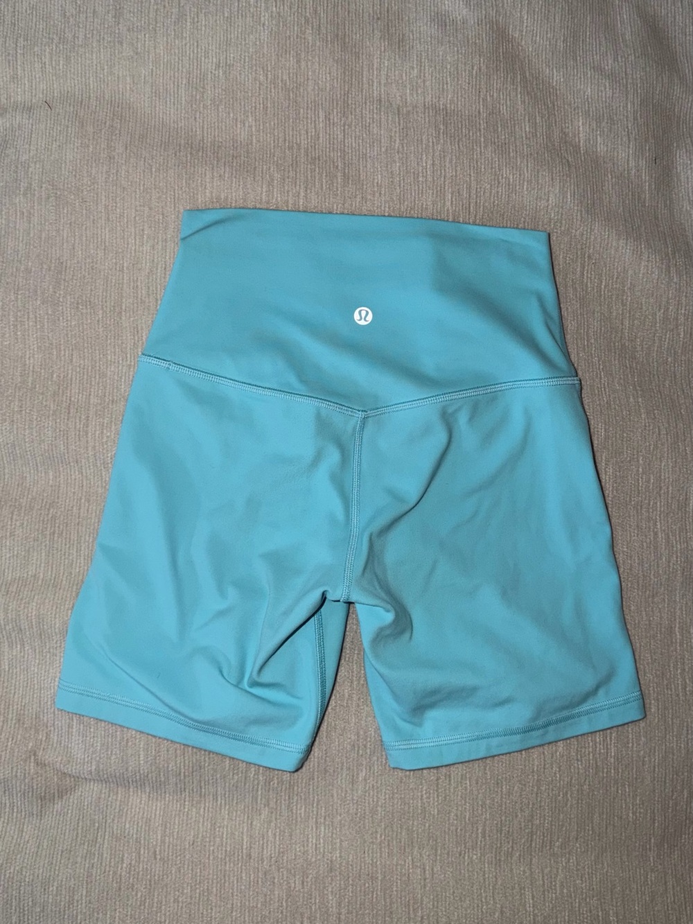 Lululemon Align 6” Shorts High-Waist Turquoise Bike Nulu Sz 4 Cyan Kayak Yoga - Picture 2 of 3